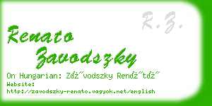 renato zavodszky business card